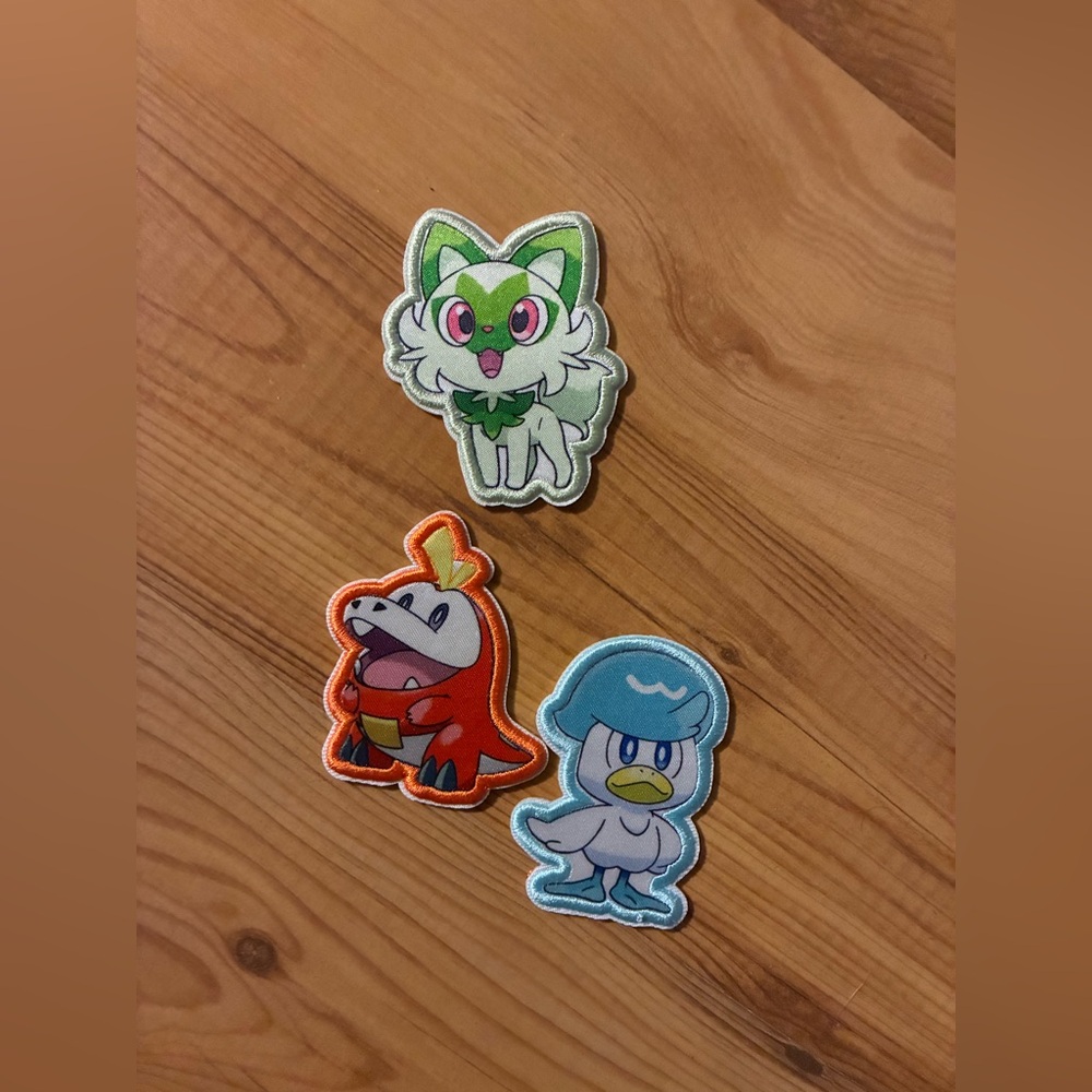 Pokemon embroidered peel and stick patches RARE